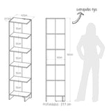 Biblioteca Ragnar Blanco 41.5x179.4cm con Cinco Compartimientos