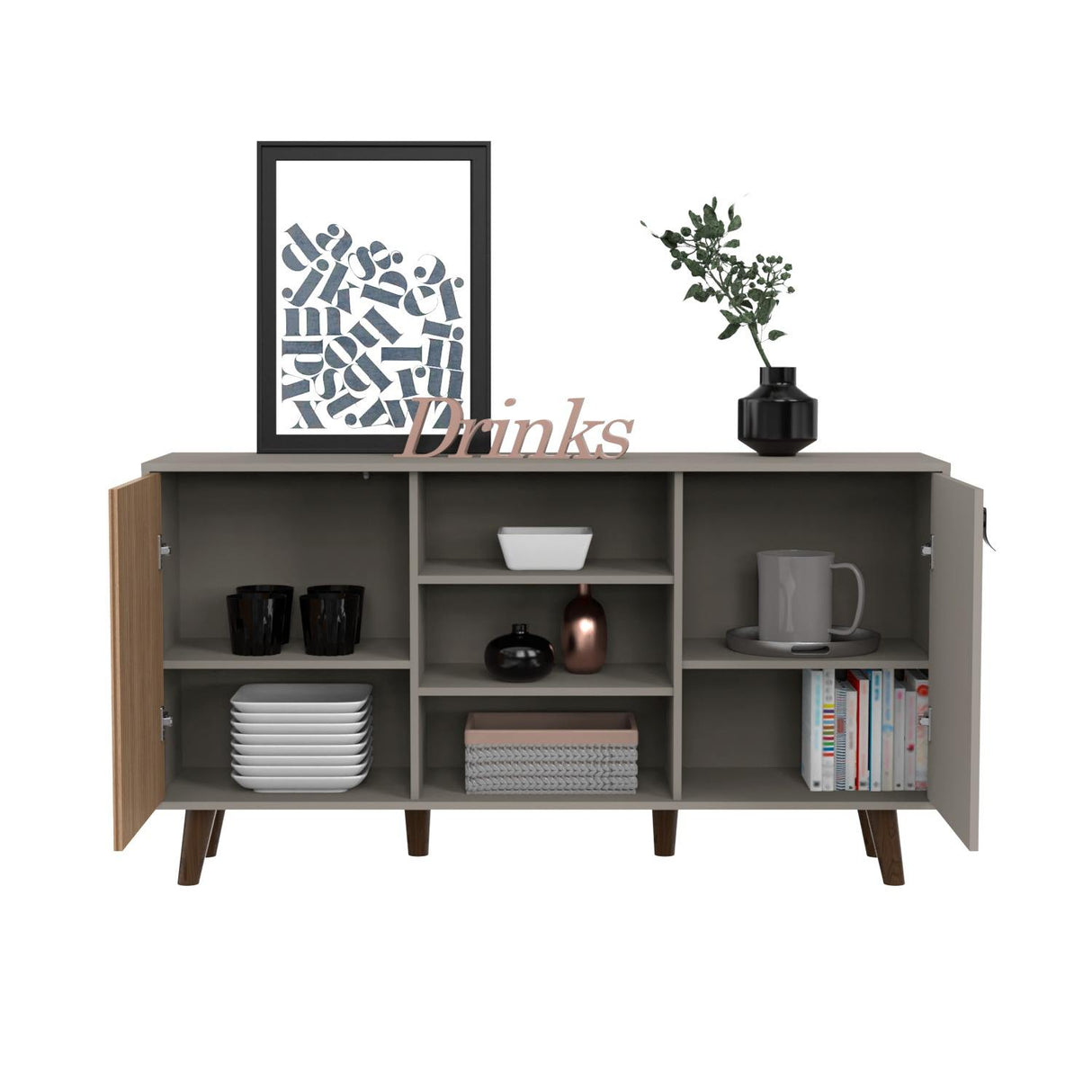 Bifé Funes Taupe 150 cm con Una Puerta Push to Open - Bifes y Arrimos | Bylmo