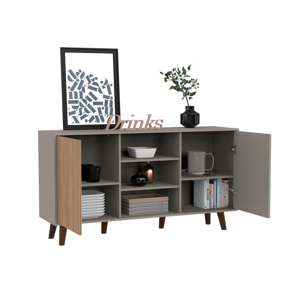 Bifé Funes Taupe 150 cm con Una Puerta Push to Open - Bifes y Arrimos | Bylmo