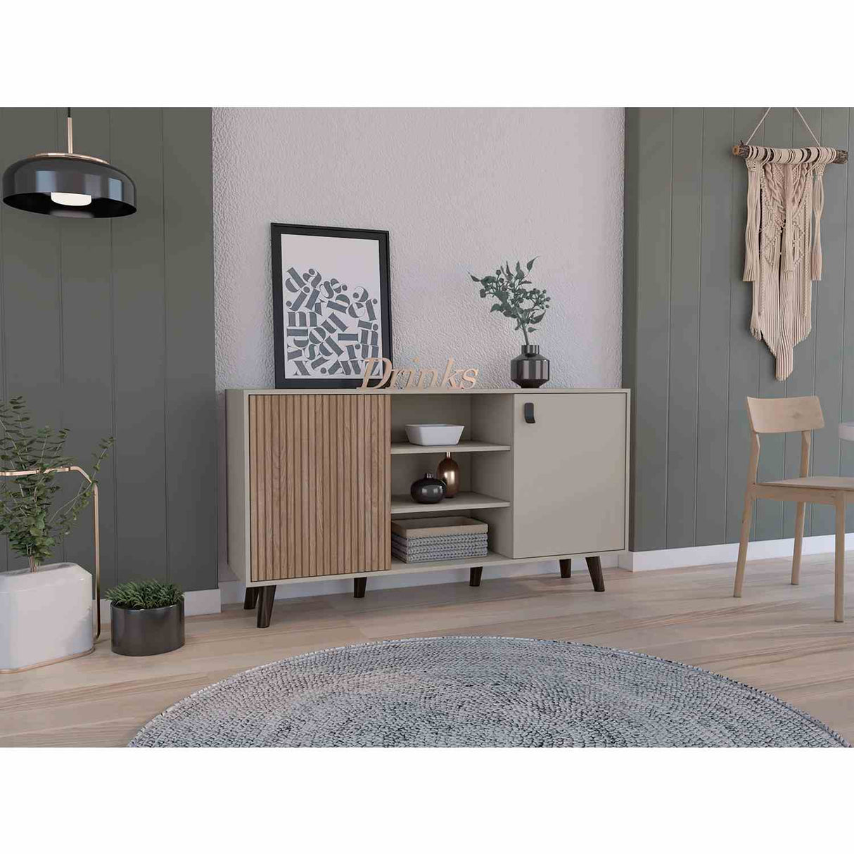 Bifé Funes Taupe 150 cm con Una Puerta Push to Open - Bifes y Arrimos | Bylmo