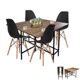 Combo Comedor Plegable y Sillas Pro Amareto y Negro 111 cm de Cuatro Puestos - Comedores | Bylmo