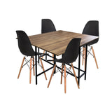 Combo Comedor Plegable y Sillas Pro Amareto y Negro 111 cm de Cuatro Puestos - Comedores | Bylmo