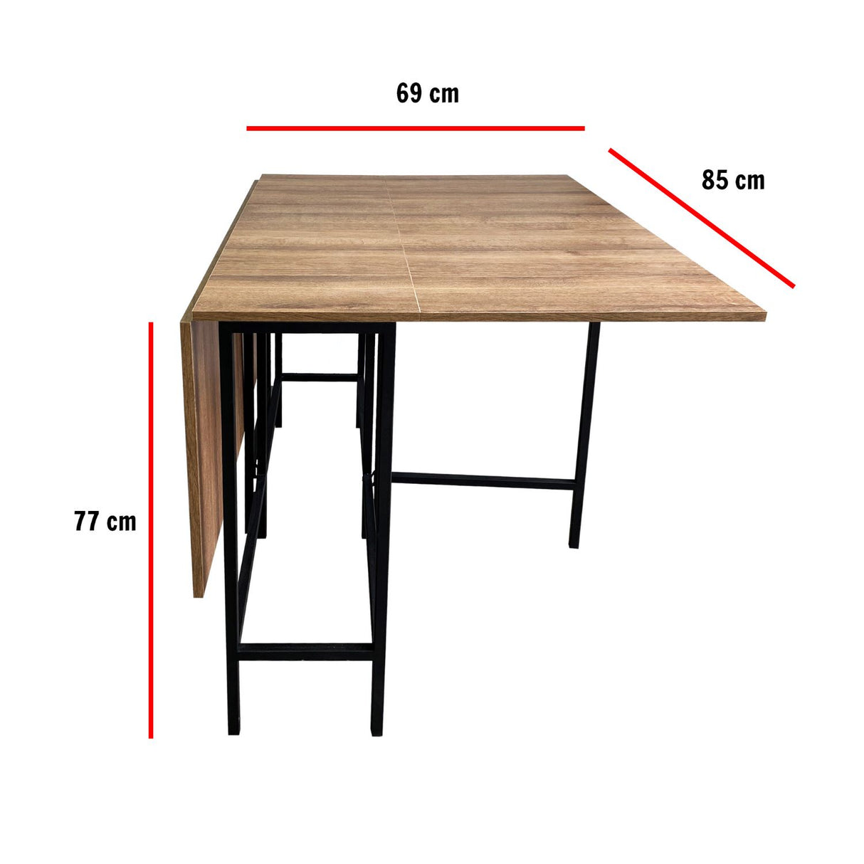 Combo Comedor Plegable y Sillas Pro Amareto y Negro 111 cm de Cuatro Puestos - Comedores | Bylmo