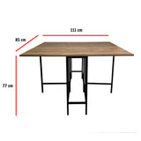 Combo Comedor Plegable y Sillas Pro Amareto y Negro 111 cm de Cuatro Puestos - Comedores | Bylmo