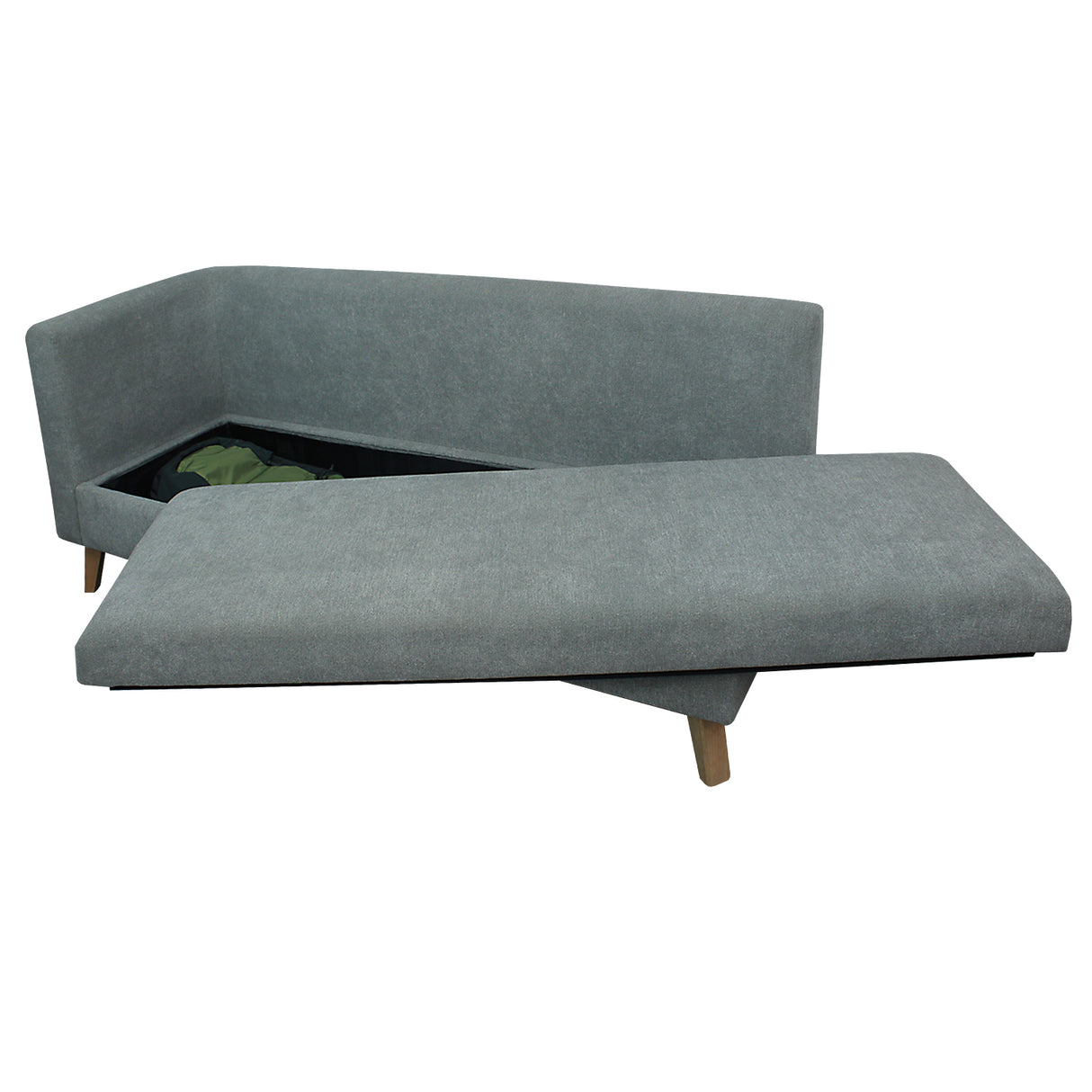 Combo Sofá Baúl Chaise Long Gris 163 cm con Puff, Mesa de Centro, Escritorio y Silla - Combos Sala | Bylmo