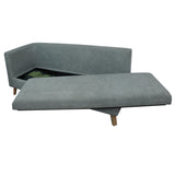 Combo Sofá Baúl Chaise Long Gris 163 cm con Puff, Mesa de Centro, Escritorio y Silla - Combos Sala | Bylmo