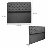 Cabecero Dreamer Gris 200x120cm Abullonado para Cama King