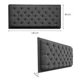 Cabecero Dreamer Gris 140x60cm Abullonado para Cama Doble