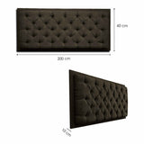 Cabecero Dreamer Café 200x60cm Abullonado para Cama King