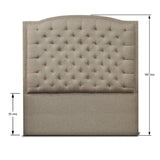 Cabecero Lawrence Camel 160x160cm Abullonado para Cama Queen
