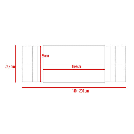 Cabecero Ajustable Neuss Plomo y Miel 140x72cm Liso para Cama Doble Hasta King - Camas y Cabeceros | Bylmo