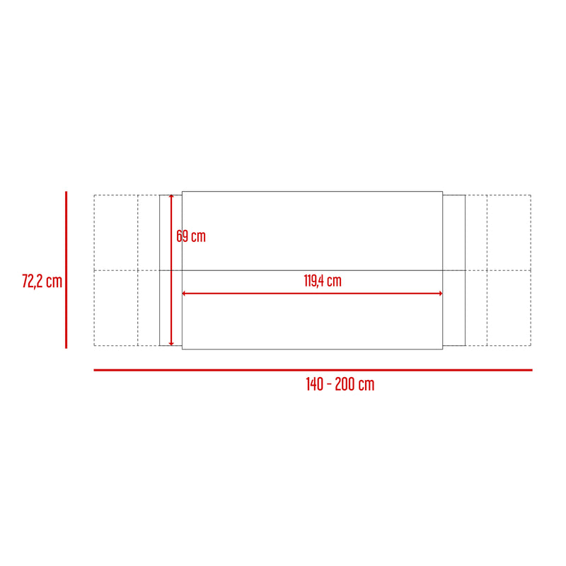 Cabecero Neuss Doble 140 cm a King 200 cm Plomo y Miel Ajustable