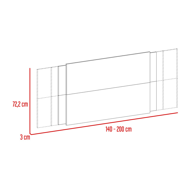 Cabecero Neuss Doble 140 cm a King 200 cm Plomo y Miel Ajustable