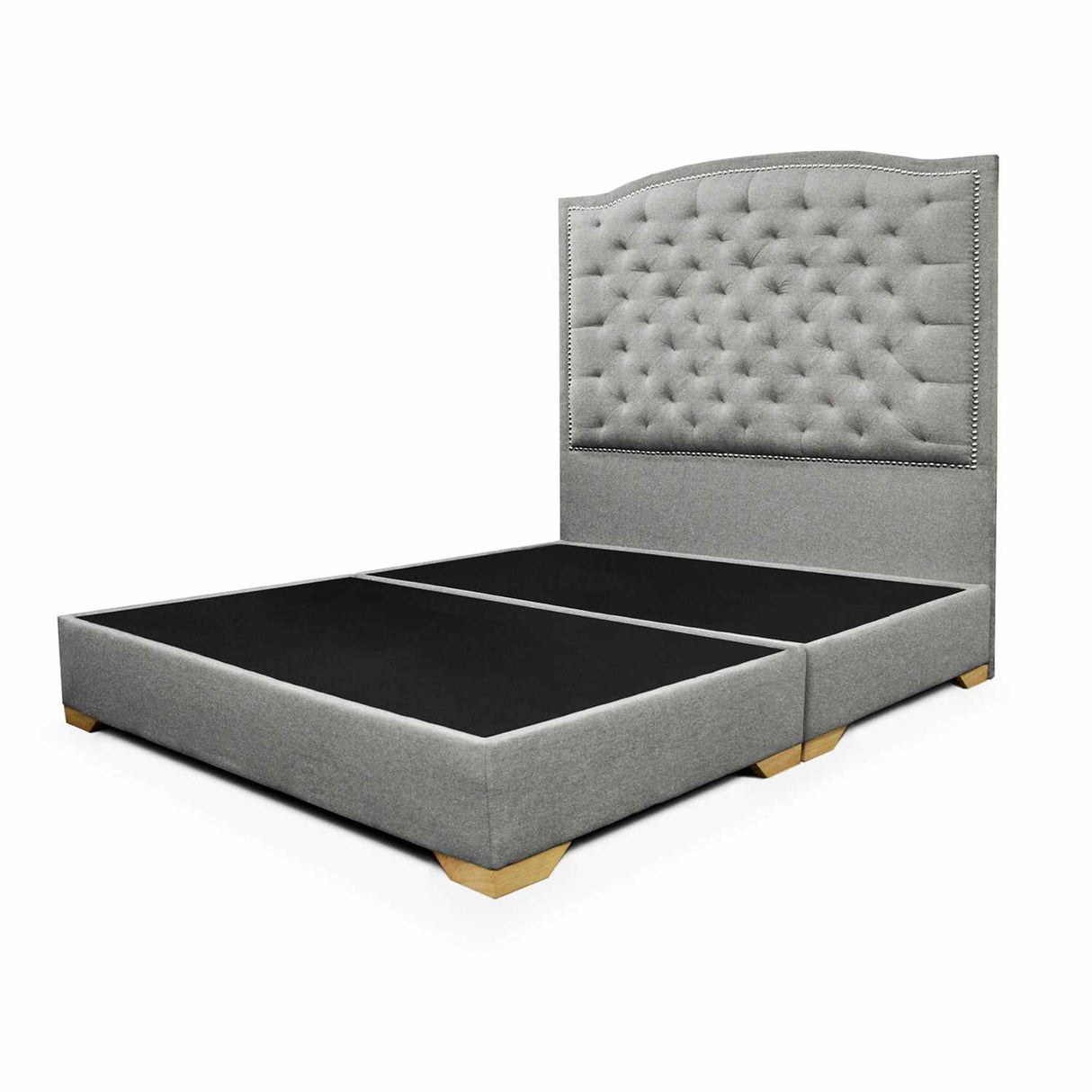 Base Cama Lawrence Gris 160x30cm para Colchón Queen 160 X 190 Cm con Cabecero