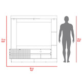 Centro de Entretenimiento Doha Taupe 180x180cm Para TV Hasta 60 Pulgadas con Un Cajón y con Ranuras para Cables - Muebles de TV | Bylmo