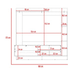 Centro de Entretenimiento Doha Taupe 180 cm con Una Puerta