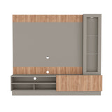 Centro de Entretenimiento Yakarta Taupe 200x180cm Para TV Hasta 70 Pulgadas con Un Cajón y con Ranuras para Cables - Muebles de TV | Bylmo