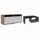 Combo Rack de TV Fracktal Miel y Mesa de Centro Kaia Wengue
