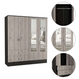 Closet Bolton Wengue 120x180.6cm con 2 Cajones con 4 Entrepaños con Espejo