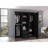 Closet Bariloche Eco Wengue 150 cm con Cuatro Puertas Y Dos Cajones - Closets | Bylmo