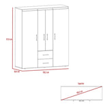 Closet Bariloche Eco Wengue 150 cm con Cuatro Puertas Y Dos Cajones - Closets | Bylmo