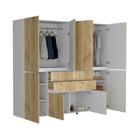 Closet Siruela Duna 220 cm con Cuatro Cajones, Ocho Puertas y Colgadero de Ropa - Closets | Bylmo