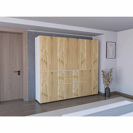 Closet Siruela Duna 220 cm con Cuatro Cajones, Ocho Puertas y Colgadero de Ropa - Closets | Bylmo