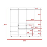 Closet Siruela Duna 220 cm con Cuatro Cajones, Ocho Puertas y Colgadero de Ropa - Closets | Bylmo