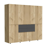 Closet Siruela Duna y Plomo 220x200cm con 4 Cajones con 4 Entrepaños - Closets | Bylmo
