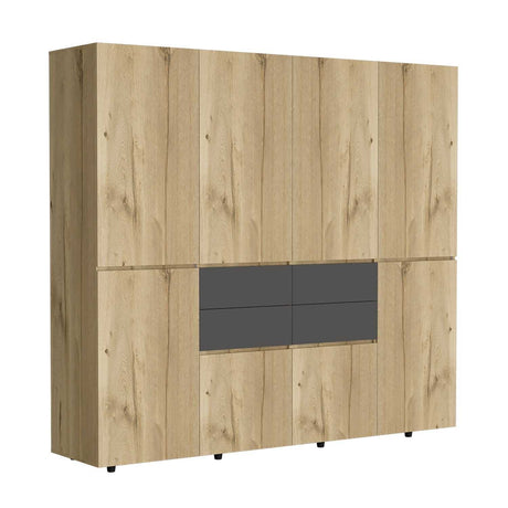 Closet Siruela Duna y Plomo 220x200cm con 4 Cajones con 4 Entrepaños - Closets | Bylmo