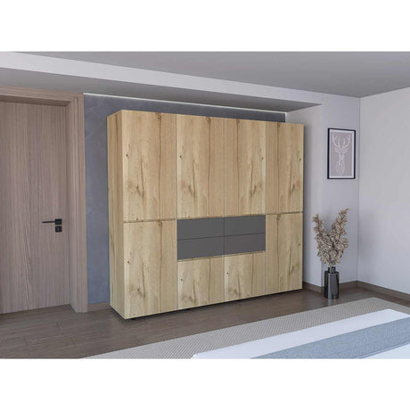 Closet Siruela Duna y Plomo 220x200cm con 4 Cajones con 4 Entrepaños - Closets | Bylmo