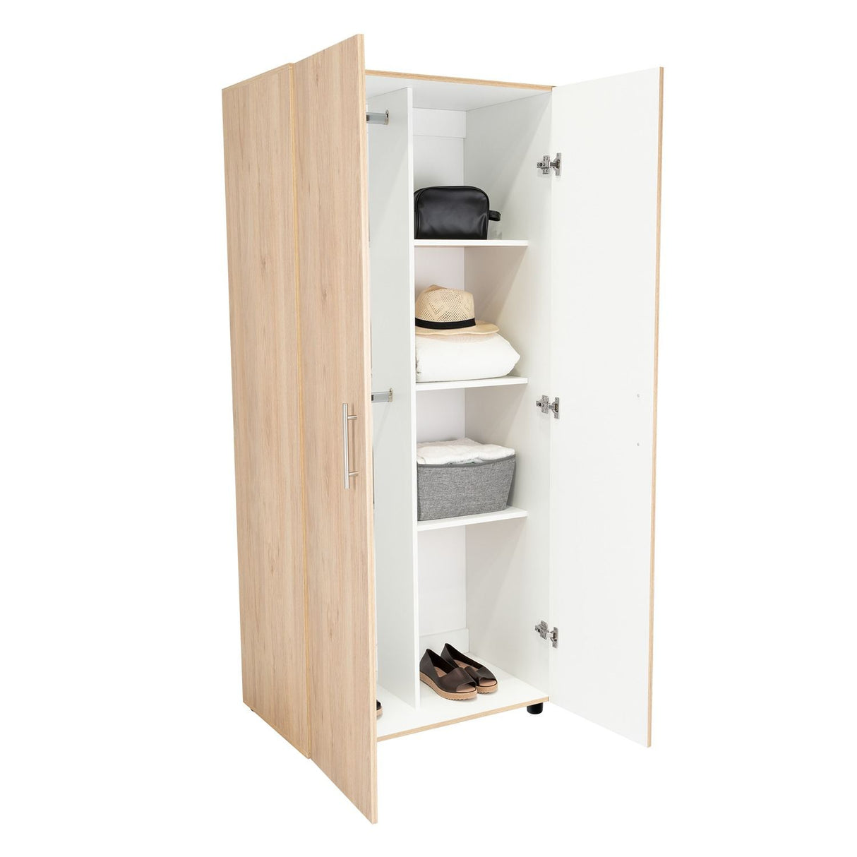 Closet Tera Rovere 80x180cm sin Cajones con 3 Entrepaños - Closets | Bylmo