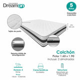 Combo Colchón Pictor Blanco Queen 160 X 190 Cm Medio Firme e Hipoalergénico