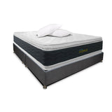 Combo Base Cama y Colchón DreamOn Hydrus Gris Queen 160 cm Rectangular con Dos Almohadas