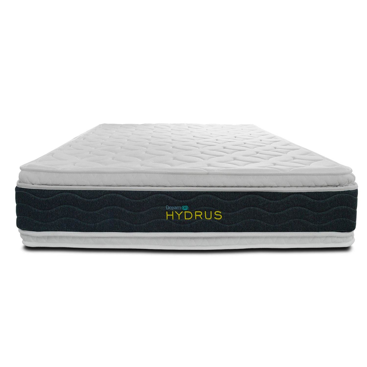 Combo Base Cama y Colchón DreamOn Hydrus Gris Queen 160 cm Rectangular con Dos Almohadas