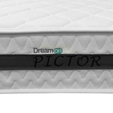 Combo Base Cama y Colchón DreamOn Pictor Gris Doble 140 cm Rectangular con Dos Almohadas