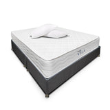 Combo Base Cama y Colchón DreamOn Vela Gris King 200 cm Rectangular con Dos Almohadas
