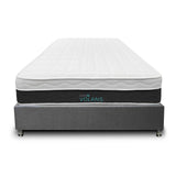 Combo Base Cama y Colchón DreamOn Volans Gris Sencilla 100 cm Rectangular con Una Almohada