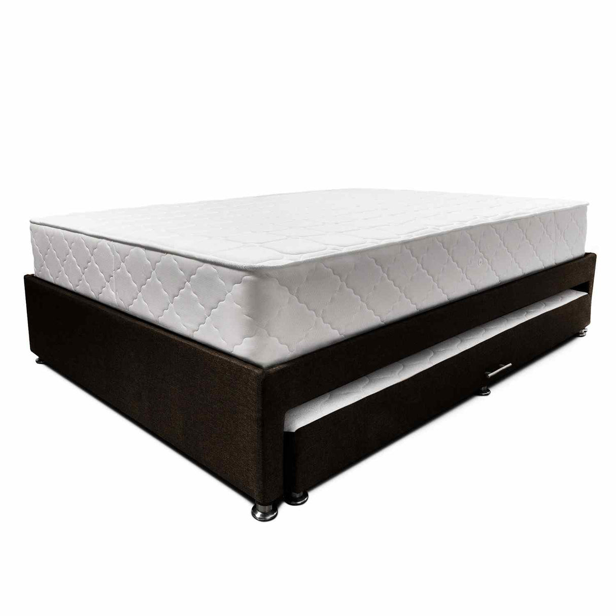 Combo Cama Tarima y Colchón Dreamer Café Semidoble 120 cm Rectangular con Una Almohada