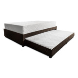 Combo Cama Tarima y Colchón Dreamer Café Sencilla 100 cm Rectangular con Una Almohada