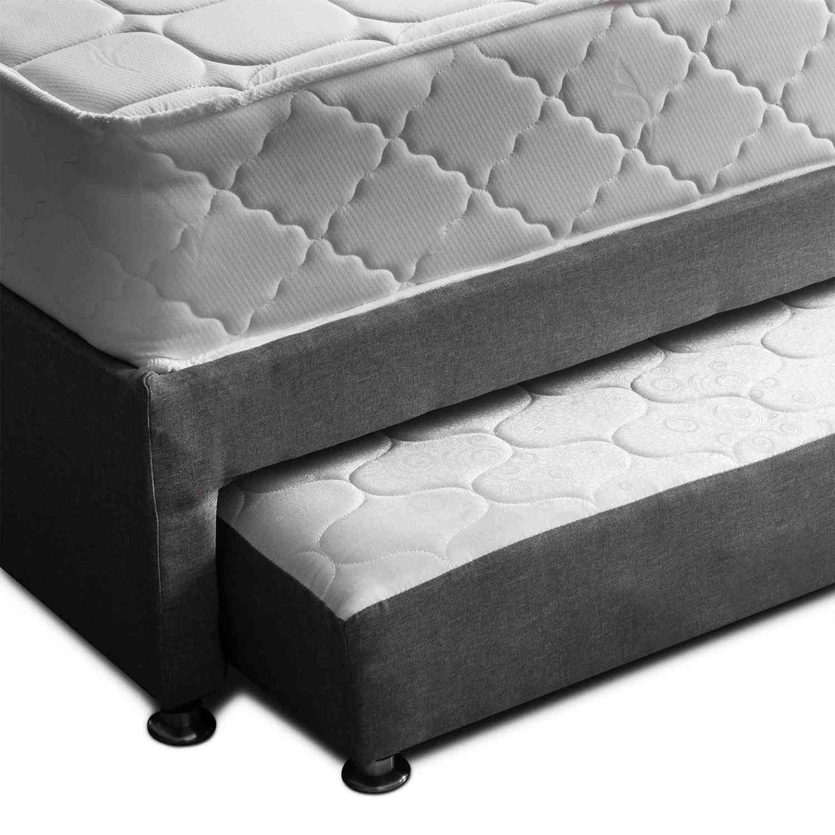 Combo Cama Tarima y Colchón Dreamer Gris Doble 140 cm Rectangular con Dos Almohadas