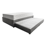 Combo Cama Tarima y Colchón Dreamer Gris Semidoble 120 cm Rectangular con Una Almohada
