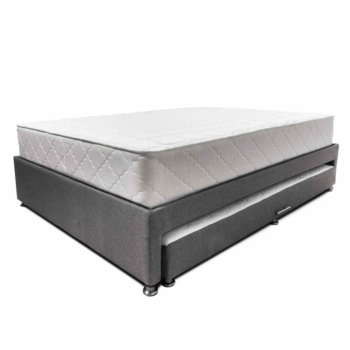 Combo Cama Tarima y Colchón Dreamer Gris Semidoble 120 cm Rectangular con Una Almohada