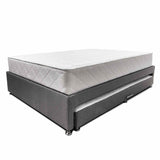 Combo Cama Tarima y Colchón Dreamer Gris Sencilla 100 cm Rectangular con Una Almohada