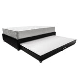Combo Cama Tarima y Colchón Dreamer Negro Doble 140 cm Rectangular con Dos Almohadas
