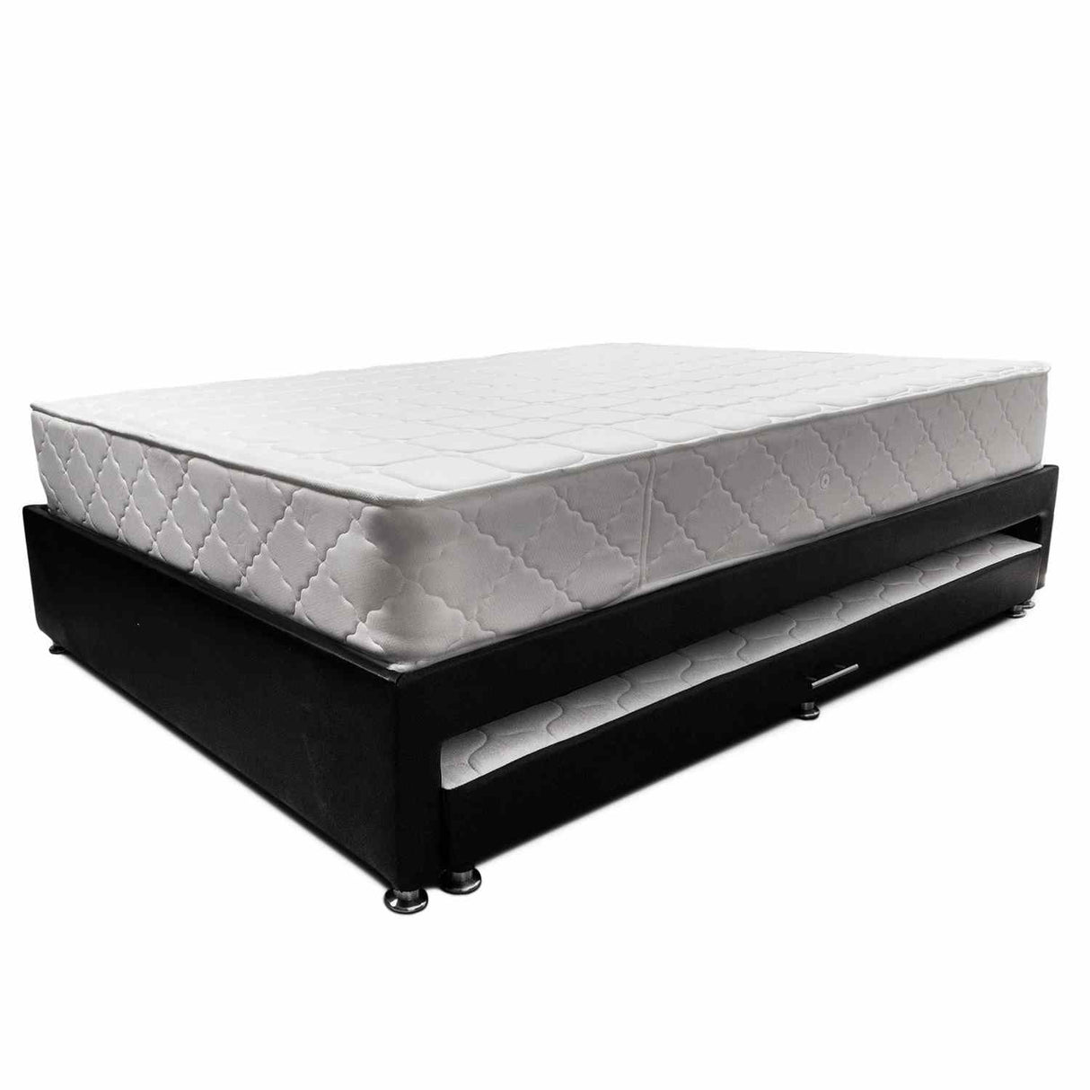 Combo Cama Tarima y Colchón Dreamer Negro Semidoble 120 cm Rectangular con Una Almohada
