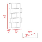 Combo Escritorio y Biblioteca Cambridge Ceniza 152x162cm sin Cajones y con Organizador de Libros - Combos Oficina | Bylmo