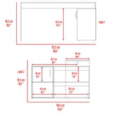 Combo Escritorio y Biblioteca Cambridge Ceniza 152x162cm sin Cajones y con Organizador de Libros - Combos Oficina | Bylmo