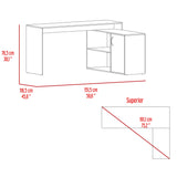 Combo Escritorio y Biblioteca Cambridge Ceniza 152x162cm sin Cajones y con Organizador de Libros - Combos Oficina | Bylmo