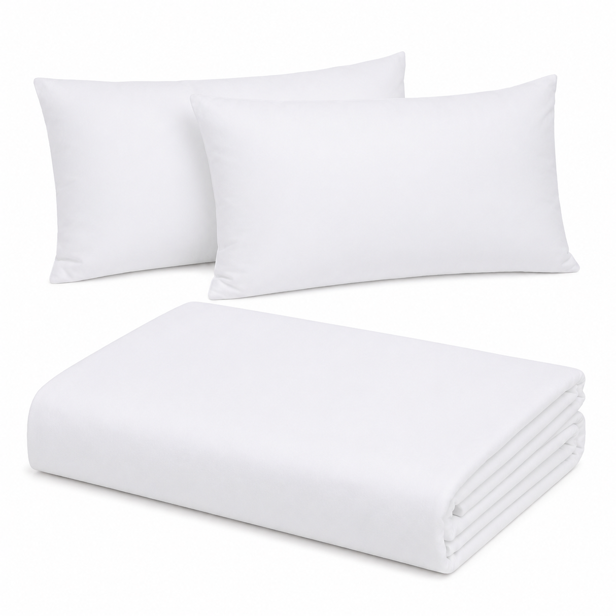 Combo 2 Almohadas y Cubrelecho Español Blanco